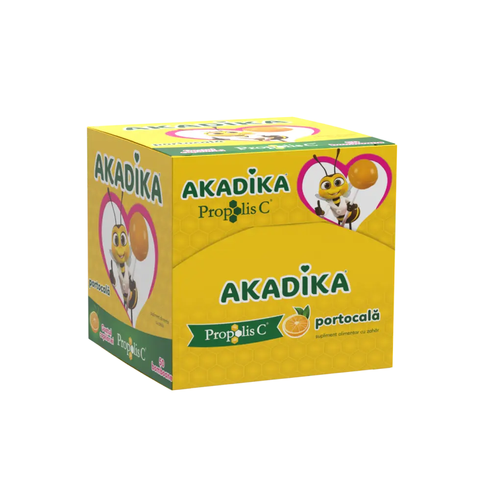 AKADIKA Propolis C Portocale - 50 bomboane